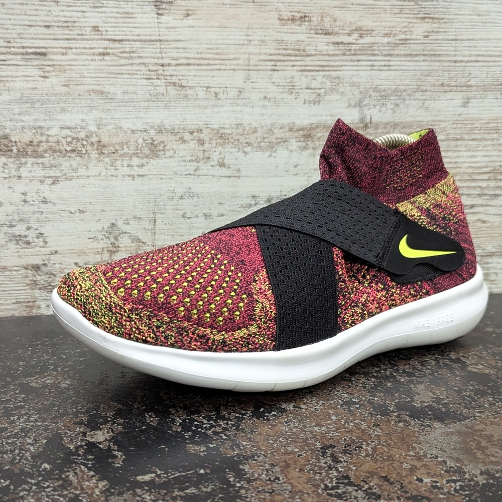 Womens Nike Free RN Motion Flyknit Running Shoes Sz 7.5 Used 880846 004